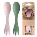 Produktbild: Light My Fire Spork 2-Pack Göffel 2-in-1 Campingbesteck Kinder Gabel Löffel - Reisebesteck BPA-Frei & Bio-Basierter Kunststoff Ergonomisches Camping Besteck to go - Made in Sweden, Grün/Rosa