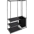 Produktbild: Relaxdays Kleiderschrank Metall Schwarz mit Wäschekorb 180 cm x 115 cm x 50 cm