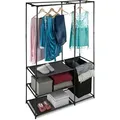 Produktbild: Relaxdays Offener Kleiderschrank, Mit Wäschekorb, Freistehend, Kleiderständer Mit Ablage, Hbt 180 X 115 X 50 Cm, Schwarz
