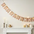 Produktbild: Lights4fun 25er LED Ramadan Kareem Wimpel Girlande Timer Batteriebetrieben Innenbereich Deko Lichterkette