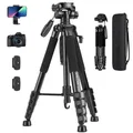 Produktbild: Kamera Stativ 187cm Fotostativ mit Abnehmbar Kopf Camera Tripod mit Tragetasc...
