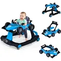 Produktbild: COSTWAY 4 in 1 Lauflernwagen mit einstellbarer Höhe und Geschwindigkeit, Babykart mit Anti-Rutsch-Pads, Klappbarer Baby Walker mit Universalräder... - Blau