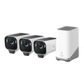 Produktbild: eufyCam S3 Pro Starter-Set 3+1 - 3er-Kameraset mit HomeBase 3 - Weiß