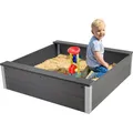 Produktbild: dobar® Sandkasten aus witterungsbeständigem WPC - Sandkiste zum Spielen für den Garten - 115 x 115 x 30 cm - Anthrazit