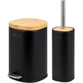 Produktbild: eluno Badezimmer-Set, Schwarz, Metall, 18.5x27.5x23 cm, Badaccessoires