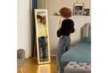 Produktbild: HOMCOM Standspiegel Ganzkörperspiegel 40 x 160 cm mit LED-Lichte, 3 Lichtfarben (Bodenspiegel, 1-St., Wandspiegel mit Touch-Steuerung), für Schlafzimmer, Wohnzimmer, Eiche