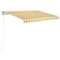Produktbild: vidaXL Gelenkarmmarkise Automatisch Markise Sonnenmarkise Balkonmarkise Sonnenschutz Sichtschutz Terrasse Garten Balkon 350x250cm Gelb Weiß