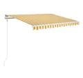 Produktbild: vidaXL Markise Sonnenschutz Automatisch Einziehbar 350x250 cm Gelb und Weiß