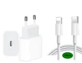 Produktbild: Ventarent Schnellladegerät USB C passt für iPhone 11, 12, 13, 14, Pro, X, Xs, Xr USB-Ladegerät (2,22 mA, Set, 2-tlg., 1x 20W USB-C Netzteil + 1x USB-C auf Lightning Kabel (2 m), Fast Charging)