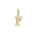 Produktbild: Thomas Sabo Damen-Charm-Anhänger F Buchstabe Gold Charm Club 925 Sterling Silber 1612-414-39