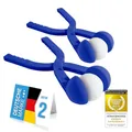 Produktbild: GOODS+GADGETS Schneeballzange für Perfekte 7 cm große Schneebälle; 2. Generation Schnee-Ball-Maker; Schneeball-Presse, nie mehr kalte Hände; 38 cm; zufällige Farben Rot oder Blau (2 Stück)