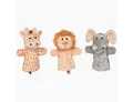 Produktbild: goki Handpuppe Handpuppen 3 Wilde Tiere (Set, 3-tlg., packung), Spaß und kreatives Spielen