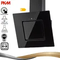 Produktbild: PKM Dunstabzugshaube Wandhaube Kopffreihaube Schräghaube Glas schwarz 50 cm LED