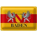 Produktbild: Roomando Metallschild Blechschild Flagge 30x20cm Baden Wappen Wanddeko 30x20