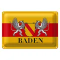 Produktbild: Blechschild Flagge 30x20cm Baden Wappen Wanddeko