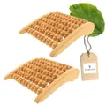 Produktbild: 2x HOFMEISTER® Massage-Gerät aus Buchen-Holz, gegen Verspannungen & Schmerzen, Wellness & Entspannung für die Füße, Naturprodukt aus Europa, Fuss-Massage-Roller, 27 cm