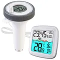 Produktbild: infactory Poolthermometer: Digitales Teich- & Pool-Thermometer, Funk-Empfänger, Farb-LCD, IP67 (Schwimmbad Thermometer, Digitale Poolthermometer, Temperaturfühler)
