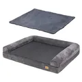 Produktbild: BingoPaw Orthopädisches Hundebett Grosse Hunde: XXL Hundesofa Hundekorb mit Schaumkissen, Waschbar Abnehmbar Flauschig rutschfest Hundebetten Grau 120x90x20 cm