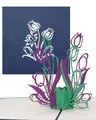 Produktbild: Pop Up Karte „Tulpen in Violett & Grün“ 3D Geburtstagskarte - Tulpenkarte als kleines Geschenk, Gutschein oder Geschenkverpackung – zum Geburtstag oder als Dankeskarten & Dankeschön Geschenk