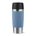 Produktbild: Emsa Travel Mug 360 ml Classic Isolierbecher, Kaffeebecher aus Edelstahl, neuer Komfort-Schraubverschluss, 4h heiß und 8h kalt, 100% dicht, spülmaschinenfest, 360°-Trinköffnung, aquablau, N20211
