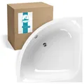 Produktbild: Eckbadewanne Acryl 120x120 cm, Duo-Badewanne für zwei Personen, raumsparend