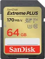 Produktbild: SanDisk Extreme PLUS Speicherkarte 64 GB (SDSDXW2-064G-GNCIN)