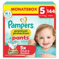Produktbild: Pampers Premium Protection Pants Größe 5, 144 Windeln, 11kg-17kg, mit 360° Passform und weichen Anti-Auslaufbündchen für unseren besten Komfort und Schutz