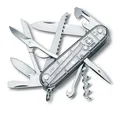 Produktbild: Victorinox Schweizer Taschenmesser Huntsman, Multitool, Swiss Army Knife mit 15 Funktionen, Klinge, Korkenzieher, Dosenöffner, Silber Transparent