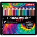 Produktbild: Stabilo Aquarellstifte aquacolor ARTY, 1624-5, farbig sortiert, im Metalletui, 24 Stück