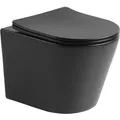 Produktbild: Verosan Wand-WC Nakia Spülrandlos Schwarz Matt inkl. WC-Sitz
