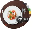 Produktbild: Loco Bird Platzset Tischset aus Filz, 6er Set Rechteckig, 38 cm Telleruntersetzer, (Tischset), abwischbare Tischuntersetzer Platzdeckchen