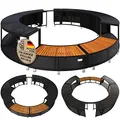 Produktbild: Casaria® Luxus Whirlpool Verkleidung Polyrattan Innen Ø 206 cm Einstieg aus FSC®-zertifiziertem Eukalyptus-Hartholz verzinkter Stahl Pool Umrandung
