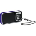Produktbild: AQINOVA Digital 1 – portables DAB+/UKW Radio (LCD-Display, Favoritenspeicher, Direktwahltasten, Kopfhöreranschluss, USB, AUX-in, LED-Taschenlampe, wechselbarer Akku, 1Watt, klein) blau