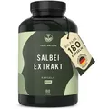 Produktbild: Salbei Kapseln Vegan - 180 Stück (6 Monate) - 12mg ätherische Öle - TRUE NATURE®