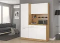 Produktbild: Buffet Küche Mario 150cm Küchenzeile Küchenblock Einbauküche Weiss Eiche Artisan