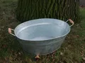 Produktbild: Große Zinkwanne, Pflanztopf, Zinkbottich, Blumentopf, Pflanzschale, 49 x 31 cm