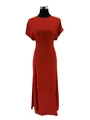 Produktbild: TOMMY HILFIGER Damen Kleid Gr. 40 rot Viscose Crepe Maxi Dress Kurzarm