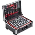 Produktbild: Meister Werkzeugkoffer Trolley 8971440, 156-teilig, im Aluminium Klapptrolley