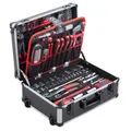 Produktbild: Meister Werkzeugkoffer-Trolley WK156 rollbar mit Teleskopgriff 156-teilig