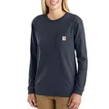 Produktbild: Carhartt Damen Loose Fit, schweres, langärmliges Pocket T-Shirt, Marineblau, M