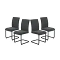 Produktbild: Polsterschwingstuhl 4er-Set   ¦ grau ¦ Maße (cm): B: 52 H: 92
