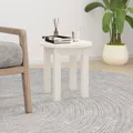 Produktbild: Couchtisch Weiß Ø 35x35 cm Massivholz Kiefer