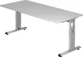 Produktbild: HAMMERBACHER Schreibtisch Schreibtisch C-Fuß 180x80cm Grau/Silber