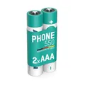 Produktbild: ANSMANN Akku AAA Micro 550 mAh 1,2V NiMH für Schnurlostelefon 2 Stück - Wiederaufladbare Batterien mit geringer Selbstentladung maxE - Akkus ideal für DECT Telefon schnurlos - Rechargeable Battery