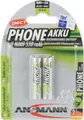 Produktbild: NiMH Akku AAA Micro 550mAh 1,2V DECT Telefon wiederaufladbar 2 Stück Silber