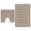 Produktbild: Handgewebtes Badematten-Set Jute Stoff Natur und Weiß