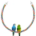 Produktbild: Tau Sitzstange Vögel Papagei Seil Spirale für Wellensittiche/Parrot Climbing Rope Vogelkäfig Zubehör (105cm Metallmutter)