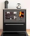 Produktbild: Küchenofen Holzherd Plamen 850 schwarz, linke Version - 8 kW Dauerbrandherd