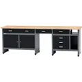 Produktbild: Küpper Werkbank 6 Schubladen 2 Türen Sitzraum 84 x 240 x 60 cm Schwarz-Grau