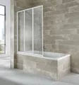 Produktbild: welltime Badewannenaufsatz Nassau, Einscheibensicherheitsglas, (3 tlg), Badewannenfaltwand, Spritzschutzwand für Badewanne, Glaswand